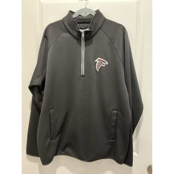 Atlanta Falcons NFL 1/4 Zip Pullover XL Men’s Black Embroidered Logo Pockets - Picture 1 of 11